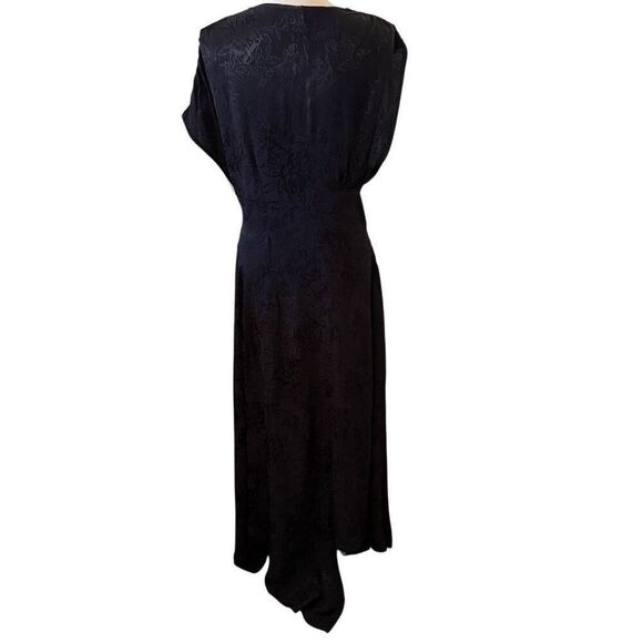 Top Shop Ivory & Black Colorblock Asymmetric Hem Maxi Dress Sz 2 Whimsygoth - Picture 6 of 15